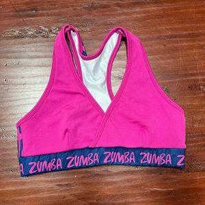 ZUMBA FITNESS Sports Bra Pink Navy Size L